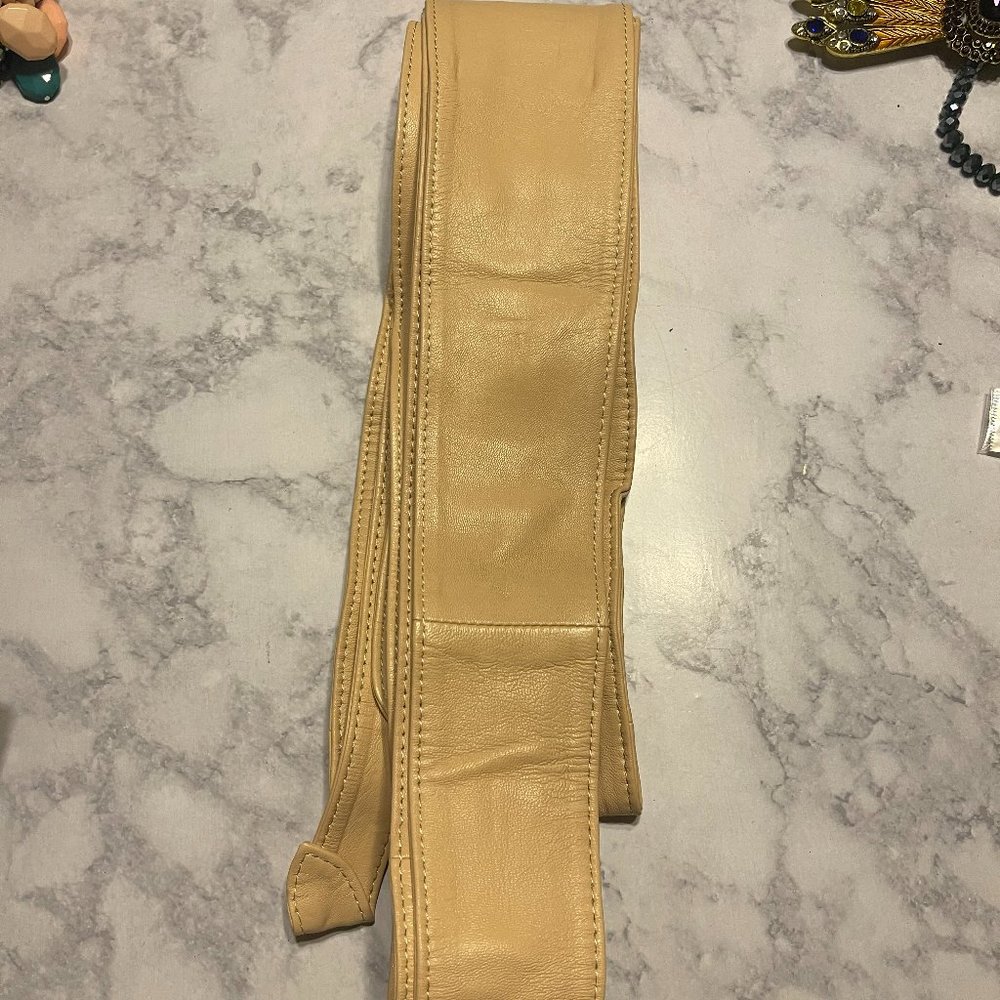 Sassy Jones CREAM Leather Yaya Wrap Belt (new/never worn)